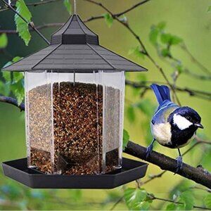 💥Host pick💥  Grey Hanging Panorama Gazebo Wild Bird Feeder